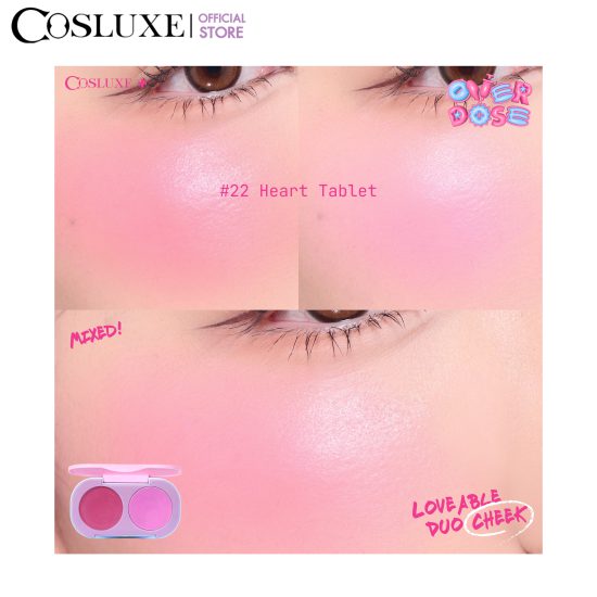 COSLUXE OVERDOSE LOVEABLE DUO CHEEK #22 HEART TABLET