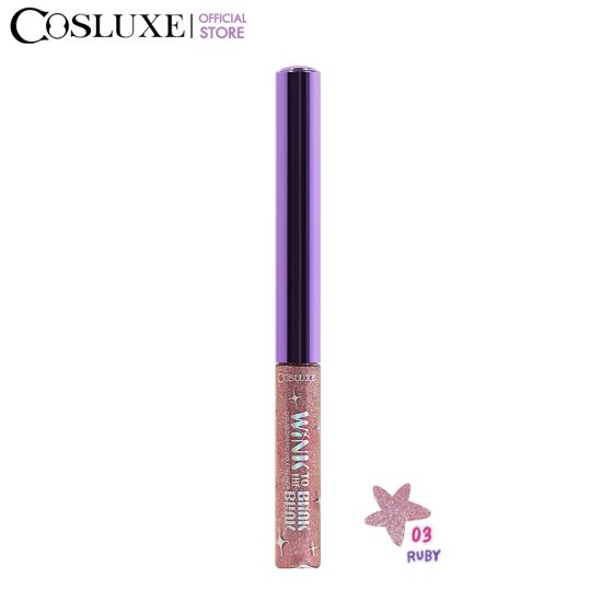 COSLUXE WINK TO THE BLINK BLINK-WINKY BLINKY LIQUID SPARKLING EYELINER NO.03 RUBY